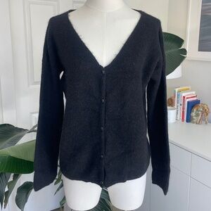 Sezane Barry V-Neck Cardigan (Black, Small)